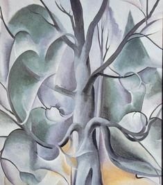 a painting of a tree with lots of leaves