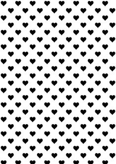 a black and white pattern with hearts on it