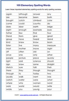 an english spelling worksheet with words and pictures on the page, which are also in