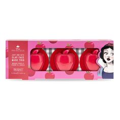 Details Give in to temptation and treat your skin to this decadent set of three assorted clay masks in adorable apple-shaped pots. This Disney Snow White-inspired trio from Mad Beauty includes one-time use portions of avocado-, raspberry- and apple-scented clay masks in travel-sized pots. The mask formulas help draw impurities from the skin, leaving it feeling soft and smooth. Each clay mask is enriched with aloe vera leaf extract known for its soothing properties. This Snow White-themed set makes a great gift for a Disney fan. Mad Beauty Disney Snow White scented clay mask set includes apple, avocado and raspberry masks in apple-shaped pots. Apple mask ingredients: aqua (water), glycerin, kaolin, propylene glycol, cetearyl alcohol, peg-100 stearate, glyceryl stearate, talc, phenoxyethanol Mad Beauty, White Clay Mask, Best Secret Santa Gifts, Disney Snow White, Sports Wedding, Clay Face Mask, Clay Faces, Bottle Jewelry, Apple Shaped