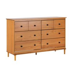 a large wooden dresser with six drawers