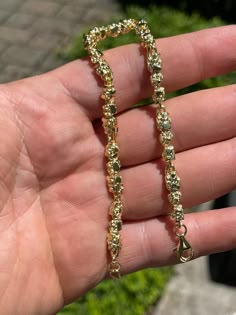 14k Gold Plated Real Solid 925 Sterling Silver Nugget Link Bracelet 7-8.5" Mens | eBay Nugget Jewelry, Dope Jewelry Accessories, Nugget Bracelet, Gold Chains For Men, Luxe Jewelry, Gold Nugget, Jewelry Fashion Trends, Jewelry Lookbook, Handmade Gold