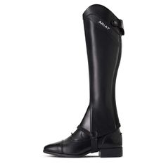 The perfect choice to accompany the Palisade paddock boot for your training days in the arena, this half chap features durable calf leather and delivers a glove-like and elegant fit. Palisade Half Chap | Product Features : 0 : Premium calf leather with oiled leather inner calf panel, 1 : Stretch skirt over instep | Full-length elasticised panel, 2 : Full-length elasticized panel on lateral side with oiled leather inner panel, 3 : High Spanish-cut topline, 4 : Full-length YKK® back zipper | Palis Smaller Calves, Half Chaps, Paddock Boots, Training Day, Stretch Skirt, Full Grain Leather, Rubber Rain Boots, Unisex Fashion, Riding Boots