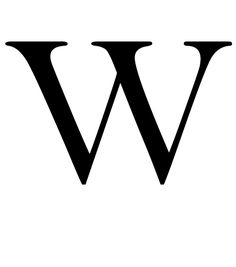 the letter w is made up of two large black letters, one with an upper and lower