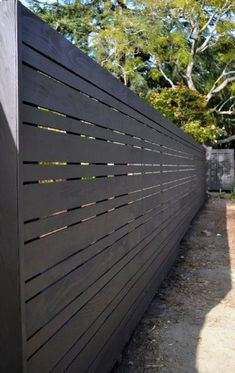 a wooden fence with vertical slats on it