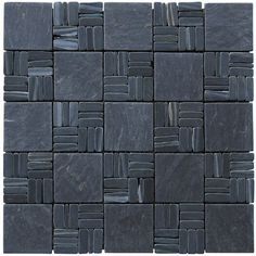 black marble mosaic tile with small squares