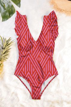 Unique Swimwear, Red Swimsuit, Swimsuit Fashion, Summer Design, Monokini, Beach Style