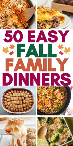 Quick fall dinner ideas and autumn supper recipes for busy families with picky eaters, including crockpot and comfort foods, healthy fall family meals, and easy weeknight dinners. Fall Family Lunch Ideas, Easy Fall Family Meals, Fall Meals On A Budget, Fall Recipes For Family, Fall Dinners On A Budget, Dinner For A Large Group Main Dishes, Fall Crockpot Family Meals, Fall Time Meals, Best Family Meals Easy Dinners