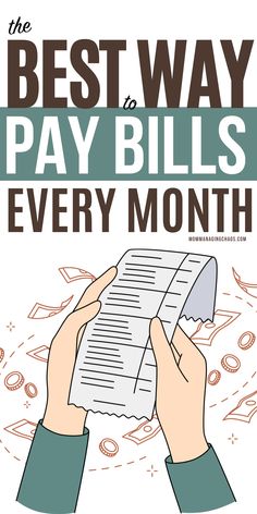 the best way to pay bills every month is with hands holding a piece of paper