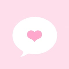 a pink heart in a speech bubble