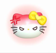 an image of a hello kitty with a bow on it's head