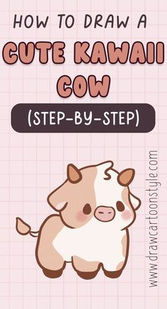 how to draw a cute kawaii cow step by step