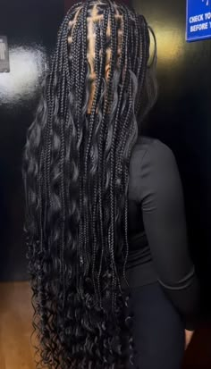 Large Knotless With Heart Part, Hair In Braids, Black Ponytail Hairstyles, Braids Hairstyles Pictures, Braided Cornrow Hairstyles, Cute Box Braids Hairstyles, Protective Hairstyles Braids