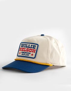 AMERICAN NEEDLE Willie Nelson Roscoe Snapback Hat - IVORY | Tillys Vintage Rope Hats, Red Vintage Hat, Trendy Trucker Hats For Women, Granola Hats, Embroidered Trucker Hat, Embroidered Trucker Hats, Cute Trucker Hats, Alley Garage, Garage Shirt