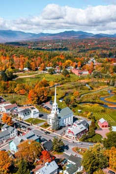 an aerial view of the town of slowe vermont