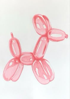 a drawing of a balloon dog on a white paper sheet with watermarked edges