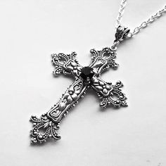 Material: Alloy Fashion Element: Starry Sky Style: Retro Cross Charm Necklace, Witch Jewelry, Gothic Rock, Punk Jewelry, Chain Choker Necklace, Pop Punk