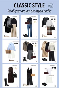 Look classy and sophisticated with this 98 Classic Style looks ebook – Click on the link Style Capsule Wardrobe, Style Capsule, Women's Workwear Fashion, Wear To Work Dress, Look Classy, Winter Capsule Wardrobe, Fall Outfits For Work, Early Fall Outfit, Fashion Capsule