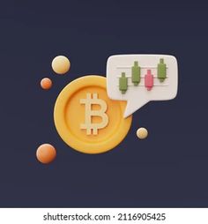 bitcoin speech bubble with bubbles floating around