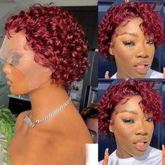 Curly Pixie Cuts, Curly Bob Wigs, Human Hair Color, Short Human Hair Wigs, European Hair, Short Curly Wigs, Short Curly Bob, Curly Lace Front Wigs, Curly Human Hair Wig