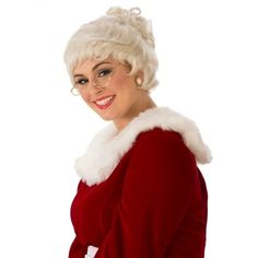 Don't let it be a year without a Santa Claus! The Women's Deluxe Mrs. Claus Wig will put the finishing touches on your Mrs. Claus costume so you can help Santa get ready for Christmas! This Mrs. Claus Wig looks so realistic that every child will want to visit you at the North Pole. Wear it with any Mrs. Claus costume for Halloween or any holiday occasion. It's time to fatten Santa up so he fits in his suit! Order your Women's Deluxe Mrs. Claus Wig online today! Size: One Size.  Color: White. Santa Girl, Mrs Santa Claus, Mrs Clause, Costumes Dresses, White Costumes, Holiday Costumes, Costume Collection, Dress Halloween Costume, Wigs Online