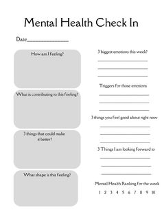 As a therapist mental health check ins are so important. Use this with clients for a mental health check in at the beginning of sessions! This is a 1 page digital printable worksheet. Mindfulness Journal Prompts, Counseling Worksheets, Mental Health Activities, Health Activities, Mental Health Counseling, Mental Health Therapy, Counseling Activities, Self Care Bullet Journal, Writing Therapy