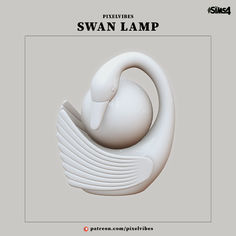 the swan lamp is designed to look like it's floating