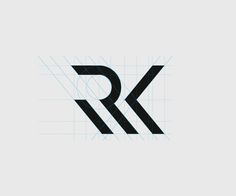 the letters r and k are made up of black lines on a white background,