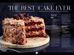 a magazine page with a piece of cake on it