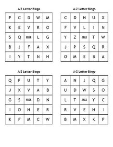 four different types of letters that are in the same word searcher, with each letter being