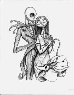 a drawing of two people hugging each other with one holding the head of an alien