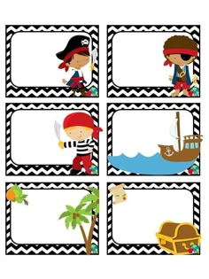 pirate themed name tags for kids to use in their classroom or home decorating projects