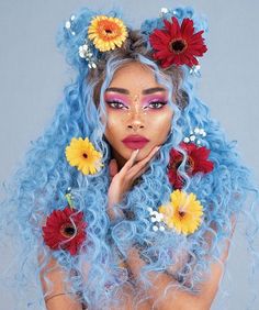 Makijaż Smokey Eye, Hair Reference, Grunge Hair, Creative Makeup, Aesthetic Hair, Aesthetic Makeup, Blue Hair, Maquillaje De Ojos, Makeup Inspiration