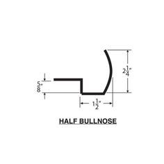 an image of a half bullnose with measurements