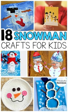 Snowman Projects For Toddlers, Snowmen Preschool Crafts, Kindergarten Snowman Art, Snow People Crafts For Kids, Snowman Popper Craft, Winter Craft With Kids Picture, Winter Crafts For Kids Kindergartens, Prek Snowman Crafts, Kids Craft Snowman