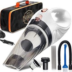 this is an image of a vacuum cleaner and other items that are included in the package