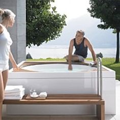 Duravit 701024000000000 Tub Skirt, Beach House Modern, Moon Pool, Moon Acrylic, Tub Cover, Mini Pool, Tub Ideas, Soaker Tub, Warehouse Storage