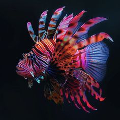 Lion Fish: Craft Unique Stories with Wildlife Mandarin Fish, Fish Craft, Pretty Fish, Fauna Marina, Life Under The Sea, Beneath The Sea, Cool Fish, Life Aquatic, Saltwater Tank