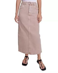 Maxi Skirts for Women - Bloomingdale's Jean Beige, Stretch Denim Skirt, Brown Fits, Womens Maxi Skirts, Denim Maxi Skirt, Skirts For Women, Denim Midi Skirt, Maxi Skirts, Stretch Denim