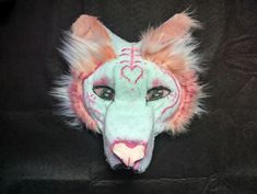 She's ready to go home!  Mesh eyes with good visibility. Comfortable to wear. Durable, great for quadrobics. Felt Animal Masks, Fursuit Head, Animal Masks, When I Grow Up, Mask Design, Art Object, Cherry Blossom, Sculpture Art, Sell On Etsy