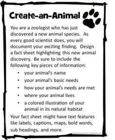 an animal's paw is shown on the back of a sign that says, create - an - animal