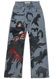 Handmade Jeans, Reworked Clothes, Naruto Clothing, Diy Clothes Design, Custom Jeans, Concept Clothing