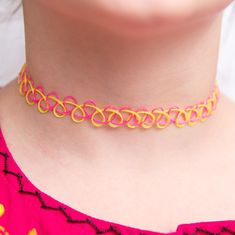 Pink + Yellow Choker Yellow Choker, Maple Moth, Rosy Maple Moth, Summer Packing, Pink Yellow, Moth, Color Splash, Crochet Necklace, Choker