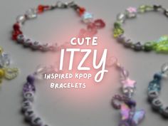 All in us! Hello, we are sujeanstudio! These cute ITZY bracelets are just what you have been looking for! With their representative colors, these ITZY member bracelets are perfect to show your love for the members! Support their new comeback by wearing these adorable and dainty bracelets with charms! Do not be shy to wear this ITZY inspired jewelry to show support for the group! These bracelets are a great way to flex your favorite KPOP group, ITZY! You can choose which member you would like for Bracelets With Charms, Itzy Kpop, Yellow Theme, Purple Themes, Kpop Group, Green Theme, Dainty Bracelets, Inspired Jewelry, Kpop Groups