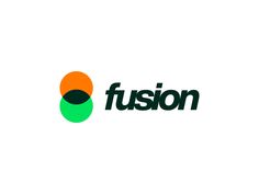 the logo for fuson is shown in black and green, on a white background