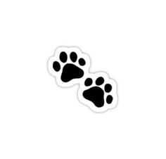 two black and white paw prints on a white background