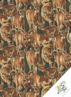 an image of a herd of deer on a green background