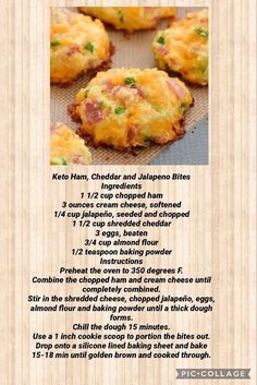 the recipe for keto ham, cheese and jalapeno bites is shown