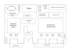 the floor plan for an office