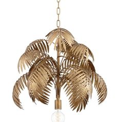 Golden Palm Metal Chandelier - Belle Escape Shabby Chic Chandelier, Leaf Chandelier, Elegant Outdoor Furniture, Orb Chandelier, Natural Boho, Metal Chandelier, Cyan Design, Rustic Living, Hand Painted Furniture